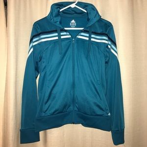 Blue striped Adidas zip up jacket 🧥